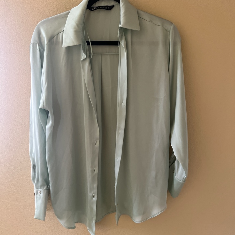 Zara Satin Button Up